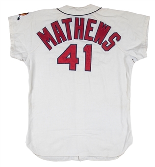 1964 Eddie Mathews Game Used & Photo Matched Milwaukee Braves #41 Home Jersey - Previously On Display At The World Series Wisconsin Exhibit (MEARS A9 & Elite Sports Photo Matching)